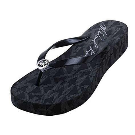 michael kors flip flops ladies|michael kors sandals with heel.